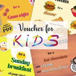 12 coupons for kids | colorful vouchers to print yourself | filled vouchers for any child&#39;s birthday party