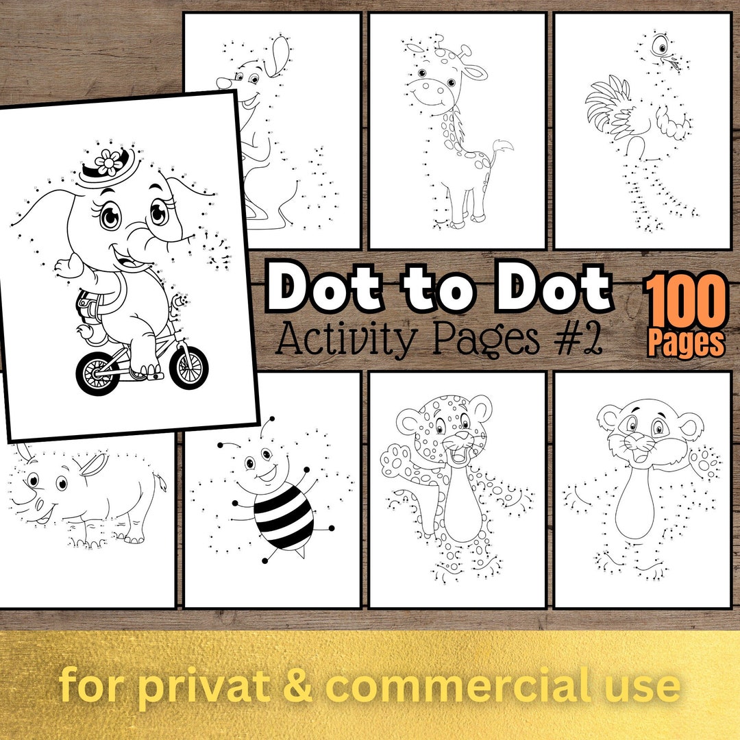 100 Dot to Dot Pages No 2 | Coloring Pages Kids and Toddlers | Connect the Dots | Dot-to-dot Activity Pages | Digital Coloring Printable - Etsy for 100 Dot To Dot Free Printables