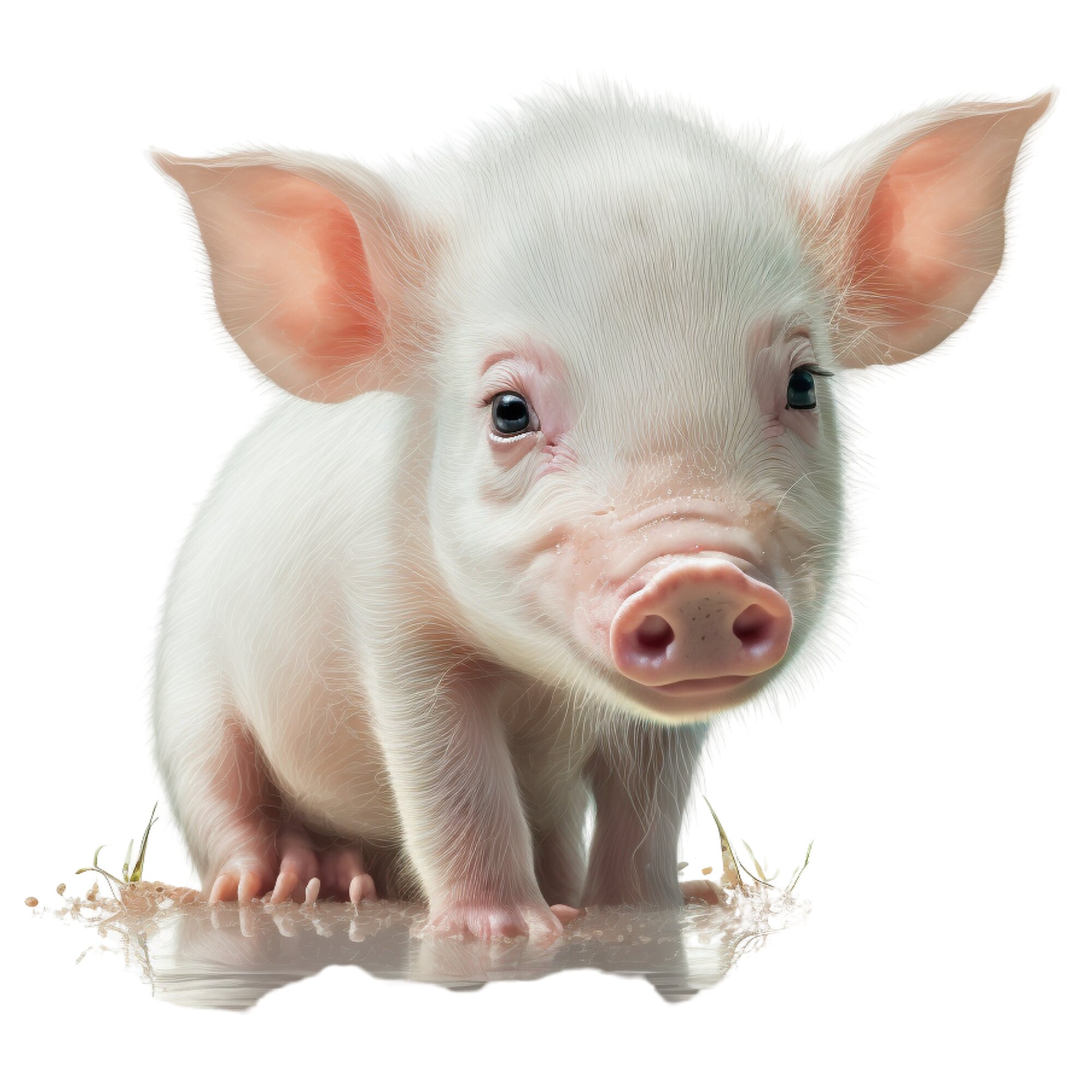 5 Cute Baby Pig Sublimation PNG Watercolour Images Watercolor Digital ...