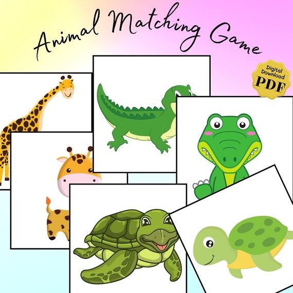 Animal Learning Game for Kids Montessori Learning at Home Etsy