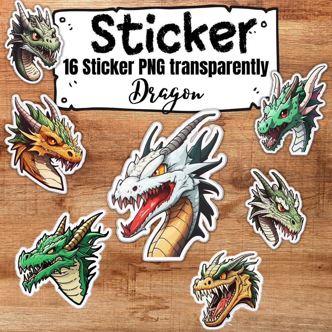 Dragon Fill Sticker 16 Dragon Sticker | Digital Stickers Download and Print | Vinyl Sticker ...