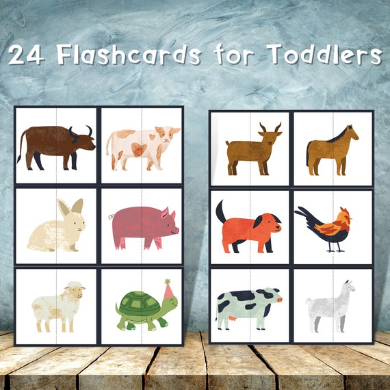 24 Animal Flash Cards Matching Card Game Gift for Toddler - Etsy 24 Animal Flash Cards Matching Card Game Gift for Toddler - Etsy