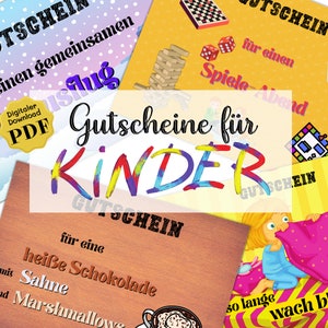 12 coupons for kids | colorful vouchers to print yourself | filled vouchers for any child&#39;s birthday party