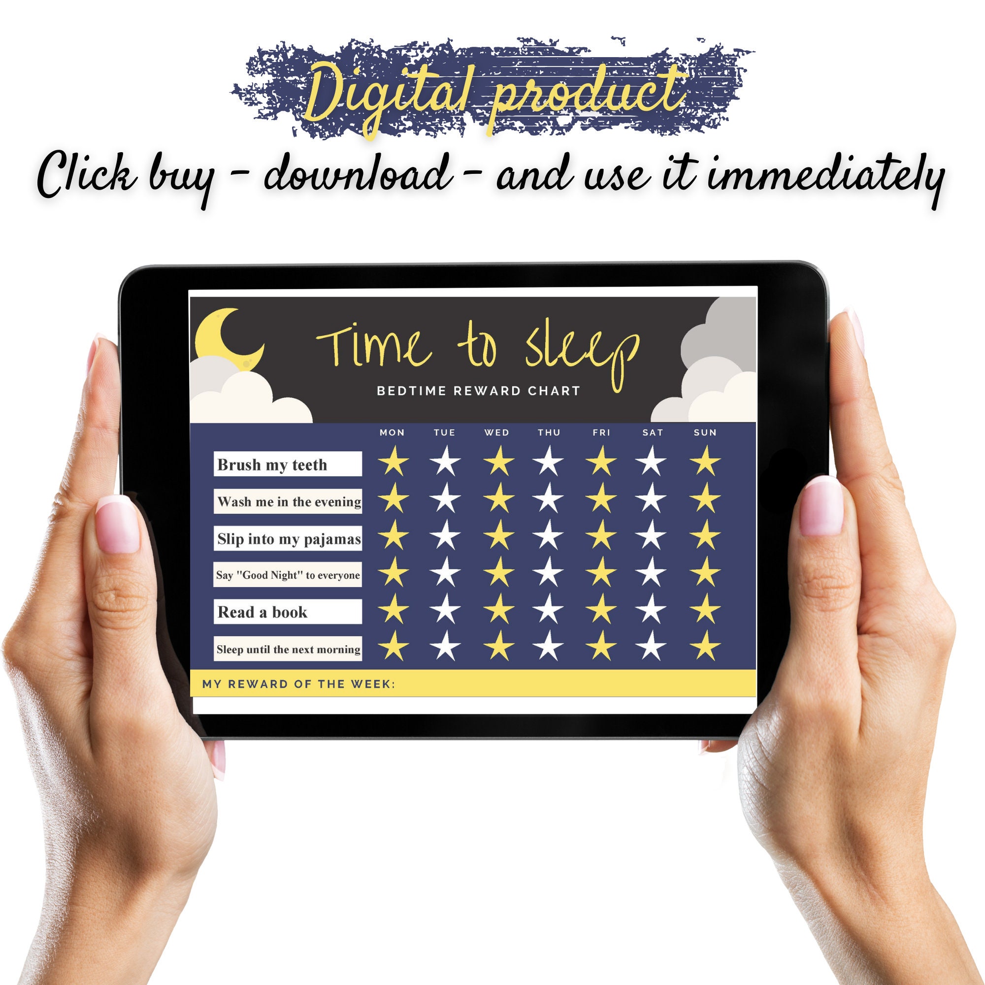 Sleep Reward Chart Printable Behavior Chart Chore Chart for Kids ...