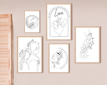 Láminas con citas de "Trono de Cristal", paquete de arte mural literario (descarga digital)
