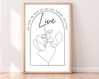 Aelin and Rowan Quote-Throne of Glass Wall Decor-Digital Download-8x10-11x14-16x20 - Wall Print Gift for Her, Best Friend TOG