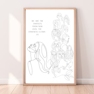 Throne of Glass Quote Print - &#39;We are the Thirteen&quot; - Manon - Sarah J. Maas -TOG- ACOTAR-Book Lovers- Digital Download- Witchling