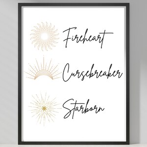Impresión de Feyre, Bryce y Aelin, ACOTAR, TOG, Crescent City, descarga digital (8x10-11x14-16x20) - Impresión de pared, regalo para ella, Sarah J Maas