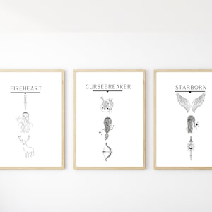 Feyre, Bryce, Aelin Print, ACOTAR, TOG, Crescent City Digital Download-8x10-11x14-16x20 - Regalo de impresión de pared para ella, Sarah J Maas