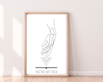 You Do Not Yield Print, Throne of Glass Wall Decor (Digital Download)