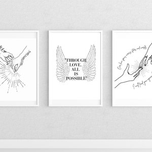 Crescent City Wall Decor Bundle-Bryce and Hunt, Bryce and Danika, Light it Up Digital Download - Wall Print Gift for Her, Feyre and Rhysand