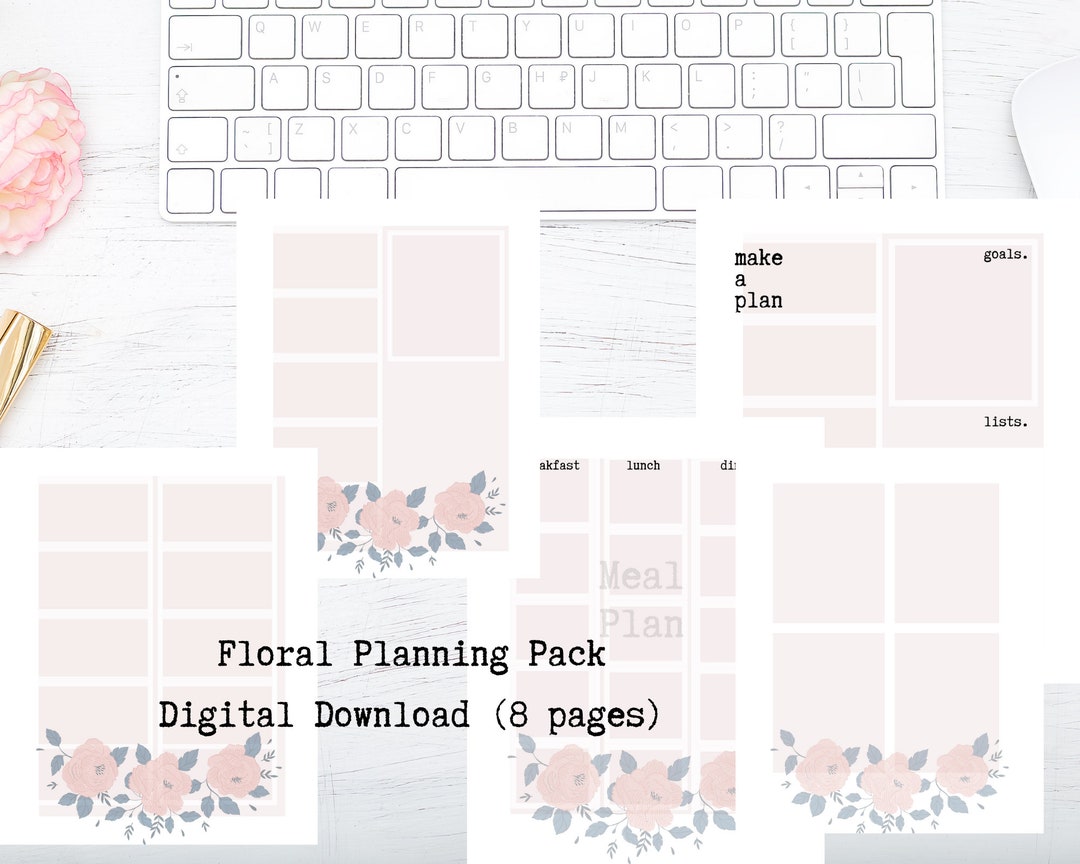 Digital Printable Floral Planning Pages Pack (digital Download)gift for ...