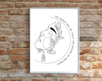 Throne of Glass Quote Print – Minimalist Line Art (Digital Download)