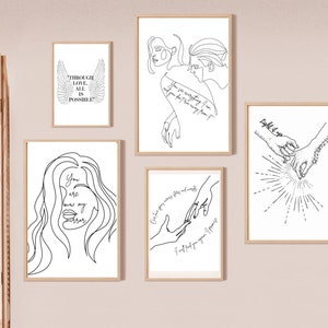 Crescent City Wall Decor Bundle-Bryce and Hunt, Bryce and Danika, Light it Up Digital Download - Wall Print Gift for Her, Feyre and Rhysand