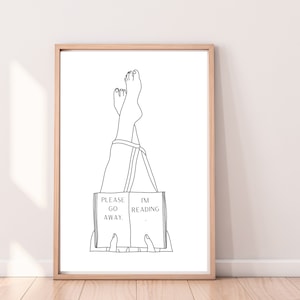 Bookish Wall Decor-Please leave me alone, Im Reading Download-8x10-11x14-16x20 Wall Print Gift for Her, Book Lover, Smut Reader, Book Quotes
