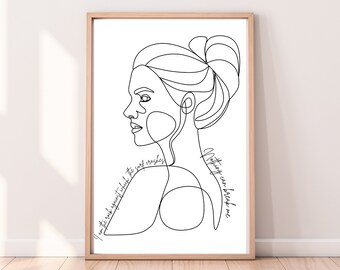 ACOTAR Quote Print, Nesta Archeron, Bookish Line Art (Digital Download)