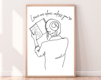 Book Lover Wall Print – Smut Tropes Line Art (Digital Download)