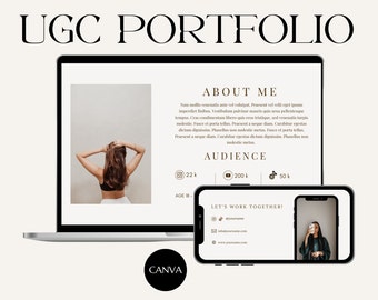 UGC Portfolio | UGC Template | UGC Media Kit | Minimal Ugc Portfolio Template, Ugc portfolio template