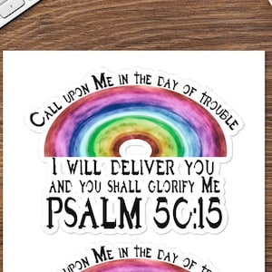 Psalm 50: 15 Roep mij aan in de dag van de ellende Stickervel