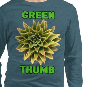 Green Thumb Garden Lover&#39;s Deep Teal Unisex Long Sleeve T-Shirt for Men & Women