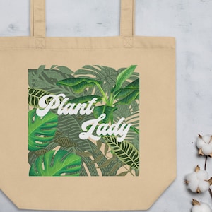PLANT LADY TASCHE, Eco Tote Bag, Plant Lover Tasche, Plant Mom Tasche, Pflanzenliebhaber Tasche, Grüne Einkaufstasche, Gartenliebhaber Tasche, Plant T, Gärtner Tasche