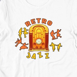 Retro Jazz Music Lover&#39;s Musician short-sleeved Unisex White t-shirt for men & women