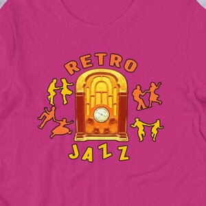 Retro Jazz Music Lover&#39;s Musician short-sleeved Unisex Berry t-shirt for men & women