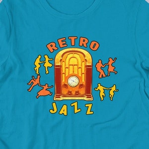 Retro Jazz Music Lover Musician short-sleeved Unisex Aqua t-shirt for men & women
