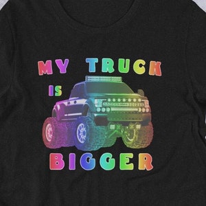 Big monster 4x4 pickup truck lover Short-sleeve unisex Rainbow Black t-shirt for men & women