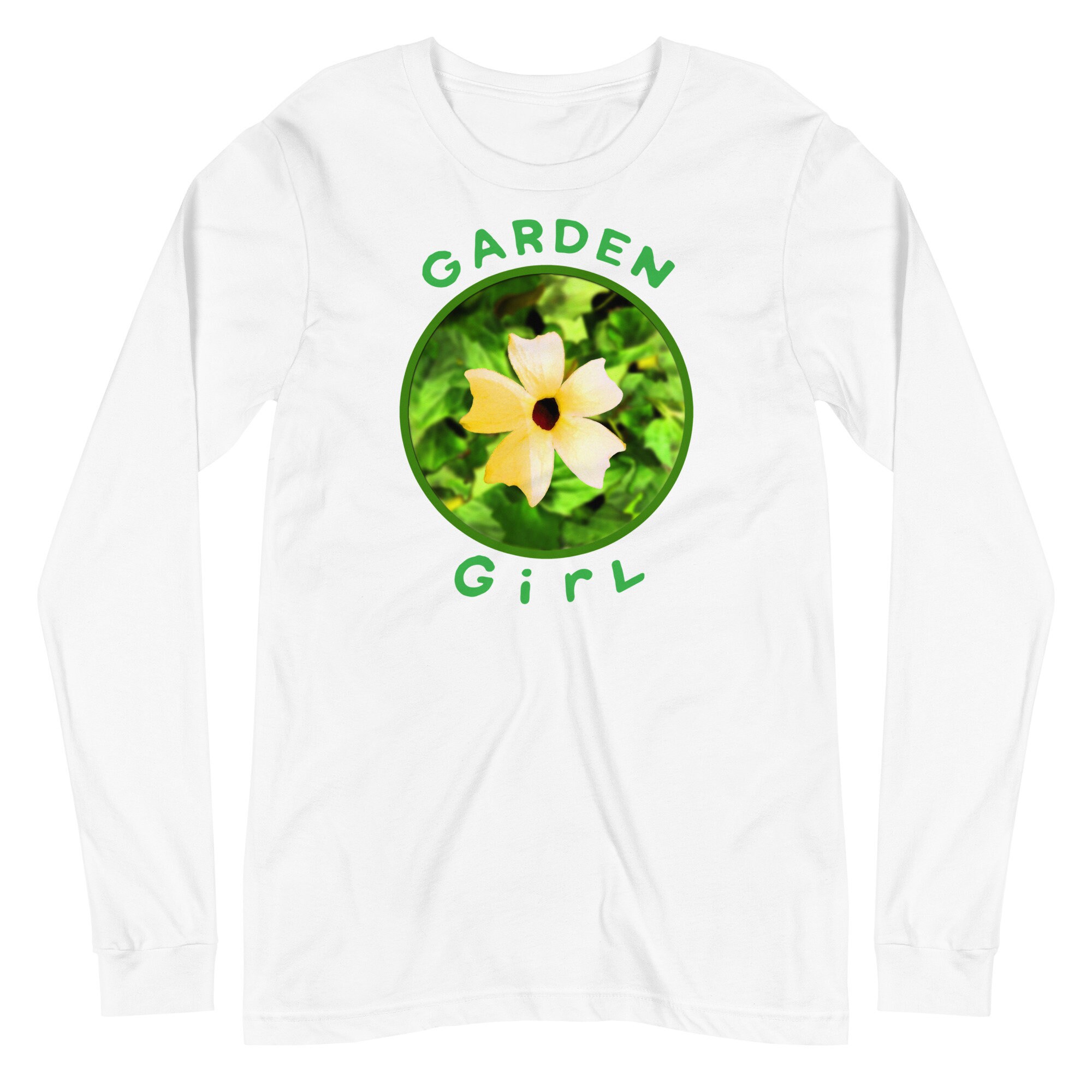 トップス house on the hill L/S Tee yellow flower Garden Girl Garden Lovers Yellow Flower Long-sleeve White T-shirt