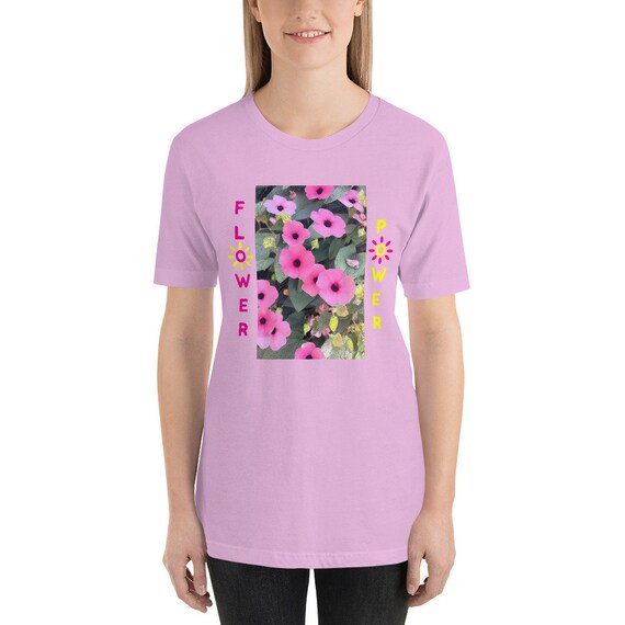 Pink Poppy Flower Power Pink Short Sleeve Unisex T-shirt for