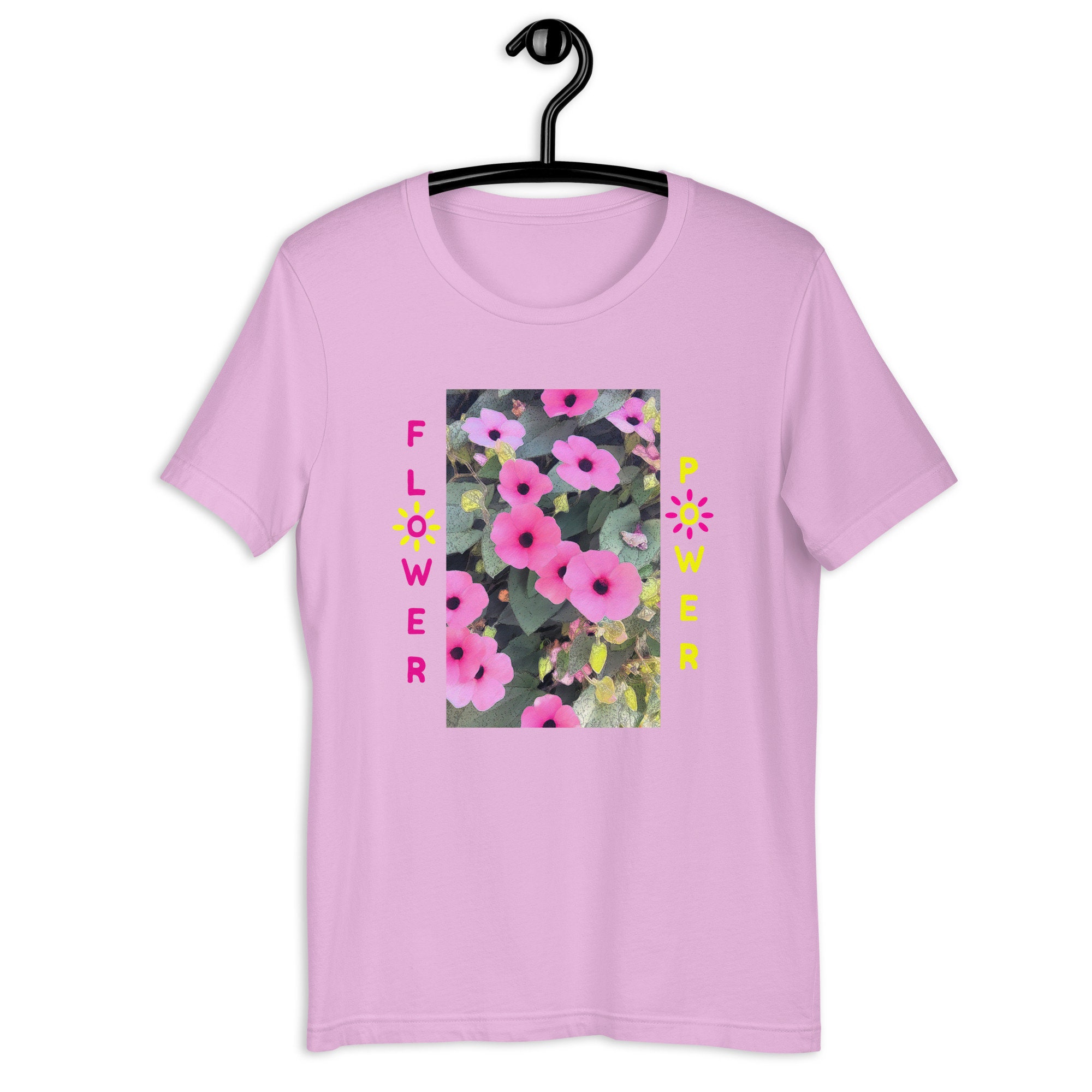 Pink Poppy Flower Power Pink Short Sleeve Unisex T-shirt for