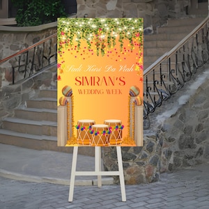 Personalized Punjabi Wedding Welcome Sign: Indian Wedding Decor