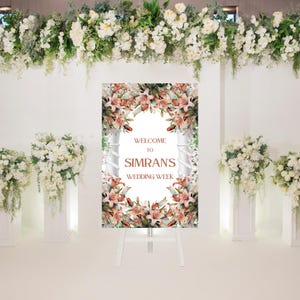 Indian Wedding Welcome Sign: Punjabi Decor, Modern Foam Print
