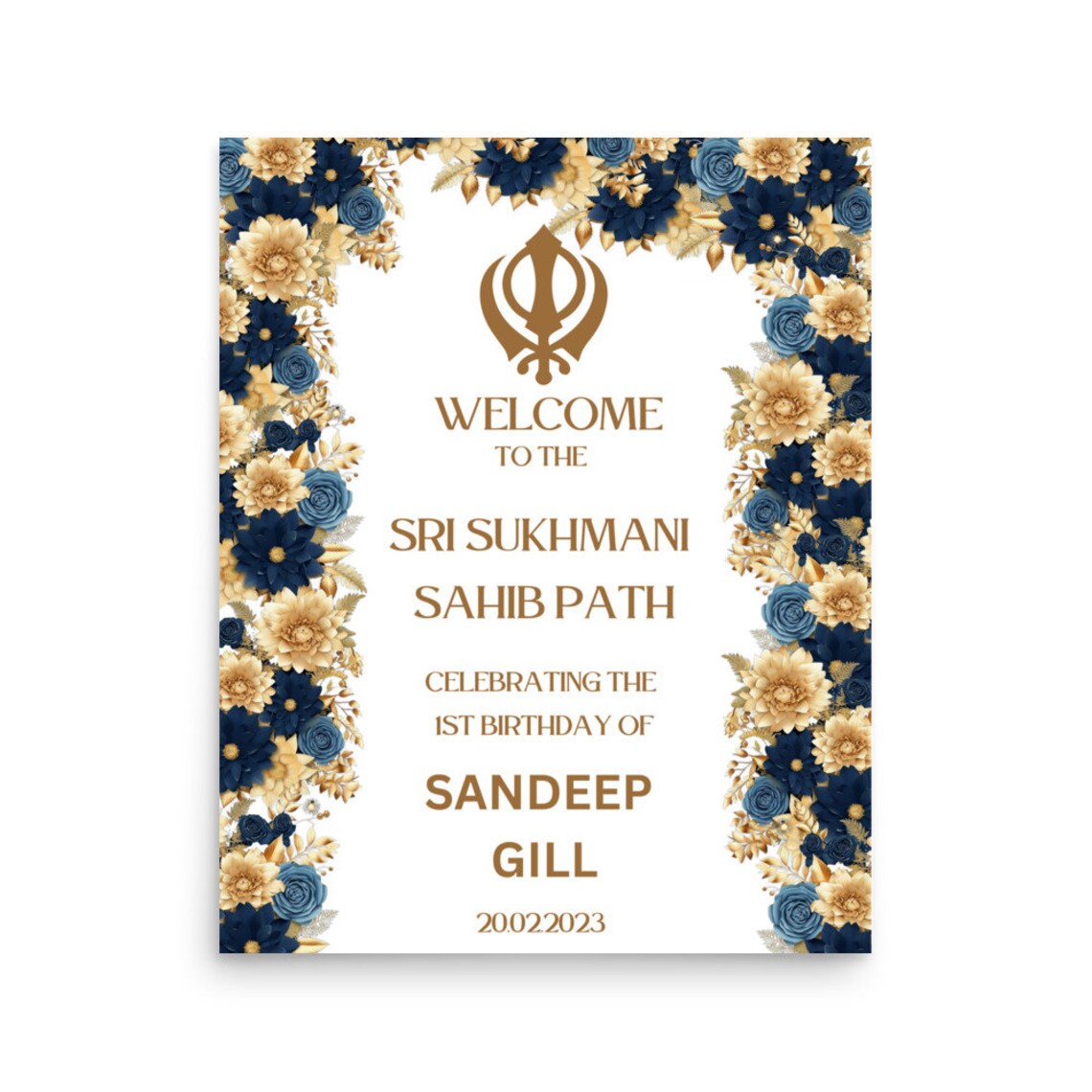 Sukhmani Sahib Path Welcome Sign Poster, Gurdwara Welcome Sign, Path ...