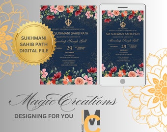 Sukhmani Sahib Path Einladungsvorlage | Digital | Personalisiert I Sukhmani Sahib Pfad I Jedes Alter I Pfad-Einladung I Gurdwara-Einladung