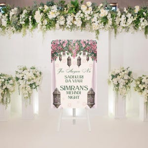 Mehndi Welcome Sign: Indian Wedding Foam Board Decor