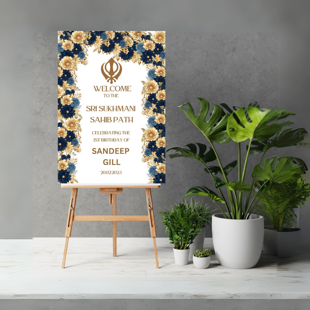 Sukhmani Sahib Path Welcome Sign Poster, Gurdwara Welcome Sign, Path ...