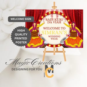 Personalized Punjabi Wedding Welcome Sign: Indian Wedding Decor