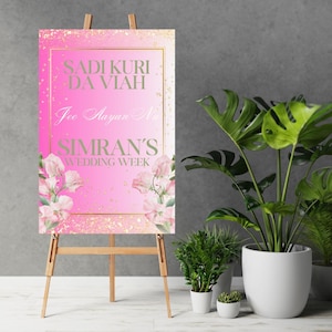 Punjabi Wedding Welcome Sign: Indian Wedding Decor