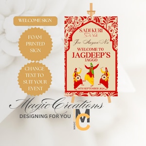 Punjabi Wedding Welcome Sign: Indian Decor Foam Print