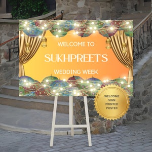 Personalized Indian Wedding Welcome Poster: Punjabi Decor