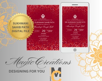 Sukhmani Sahib Path Einladungsvorlage | Digital | Personalisiert I Sukhmani Sahib Pfad I Jedes Alter I Pfad-Einladung I Gurdwara-Einladung