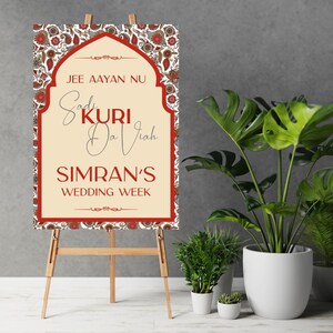 Punjabi Wedding Welcome Sign: Indian Wedding Decor Foam Print