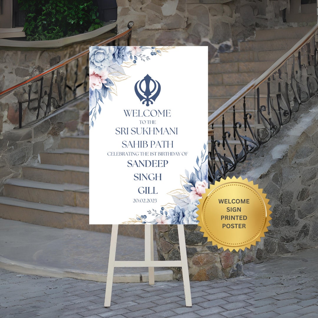 Sukhmani Sahib Path Welcome Poster Sign , Gurdwara Welcome Sign, Path ...