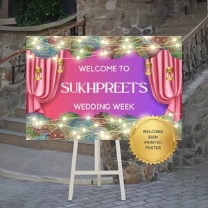 Personalized Indian Wedding Welcome Poster: Punjabi Wedding Decor