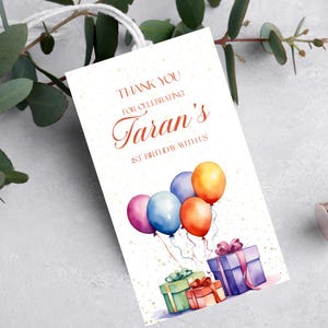 Bewerkbare verjaardagsbedankkaartjes afdrukbaar | Labels voor feesttassen | Bedanklabels voor kinderverjaardag | Cadeaukaartjes direct downloaden