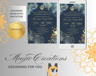 Sukhmani Sahib Path Invitation Template  |  Digital  | Editable I Sukhmani Sahib Path I Any Age I Path Invitation I Gurdwara Invitation I