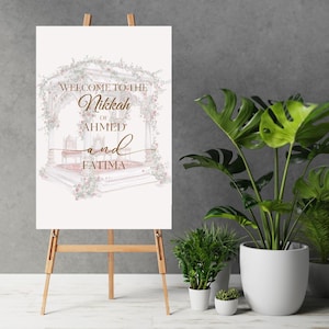 Nikkah Wedding Welcome Sign, Personalized Foam Sign, Nikkah Sign, Engagement Sign, Foam Board, Nikkah Wedding Sign, Walim Sign