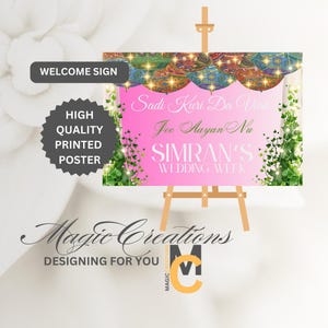 Personalized Indian Wedding Welcome Sign: Punjabi Decor Poster